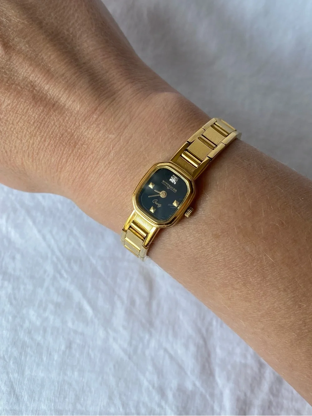 Wittnauer Gold-Tone Women's Quartz Watch - Black Dial
